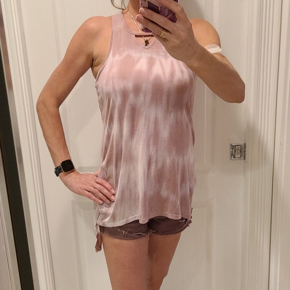 Purple and white tie dyed tank top. - Picture 6 of 12
